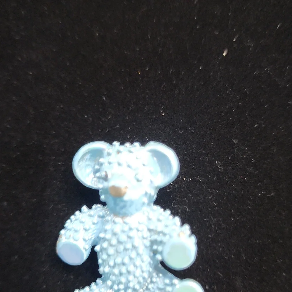 Blue Teddy Bear Brooch for Kids